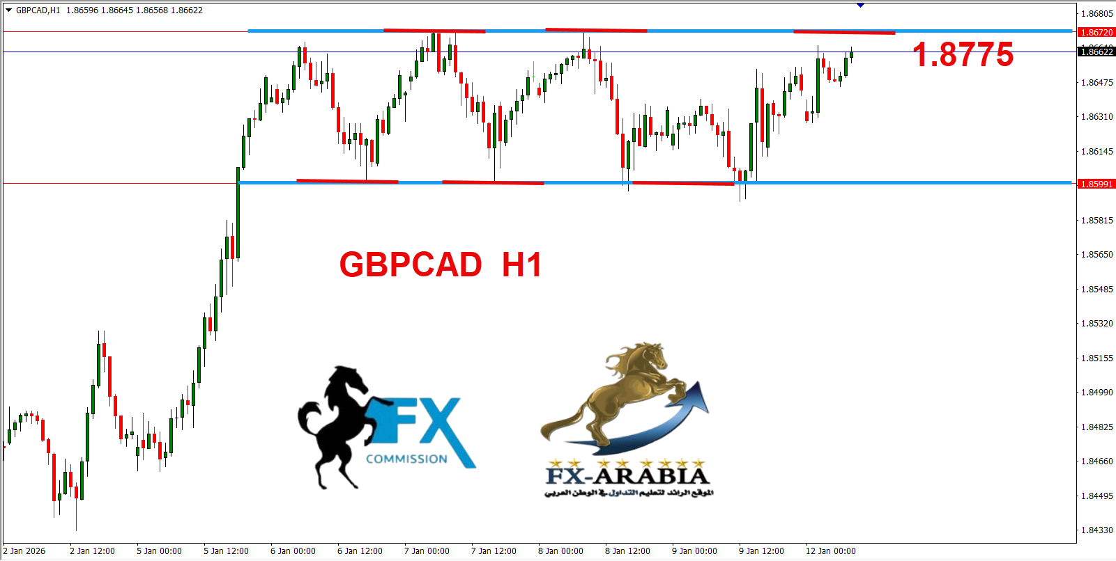 التحليل الفني الباوند كندي اليوم 12/1/2026